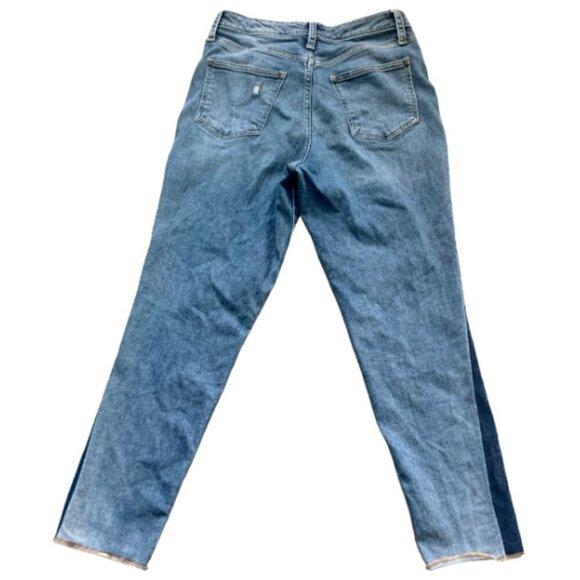Universal Thread Blue Jeans 2-Tone Leg Distressed Raw Hem Sz 8/29R #125Q - Picture 4 of 8